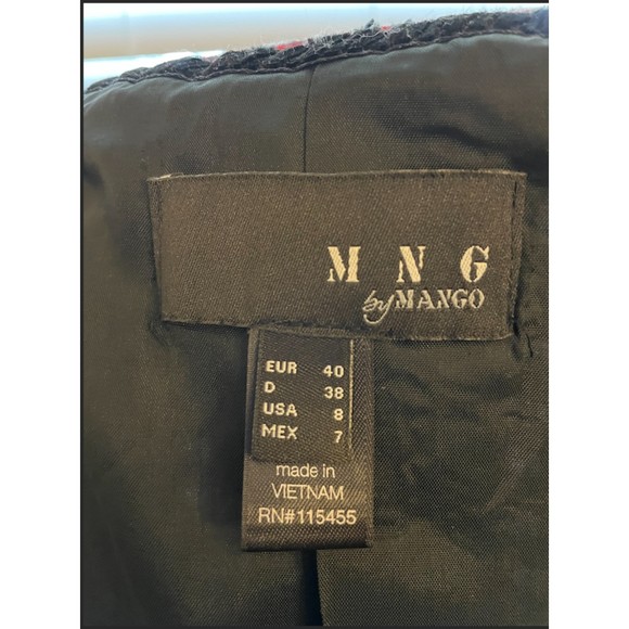 MNG by Mango Tweed Jacket red/black -Sz 8 - Picture 5 of 5